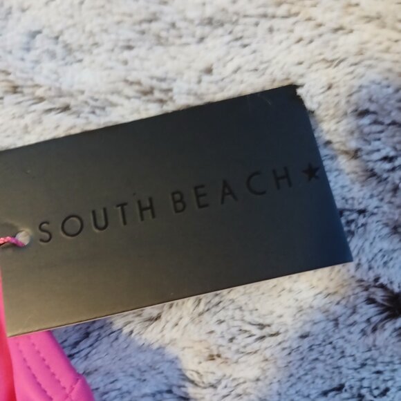 South Beach Women's Cross Front Halter Bikini Top Pink NWT - Picture 3 of 5